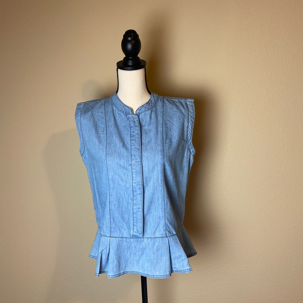 Chambray Peplum Top